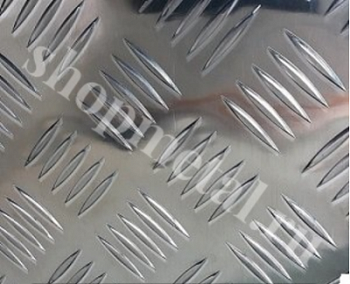 Рифленый алюминиевый лист Квинтет 4,0х1200х3000 мм АМГ2Н2